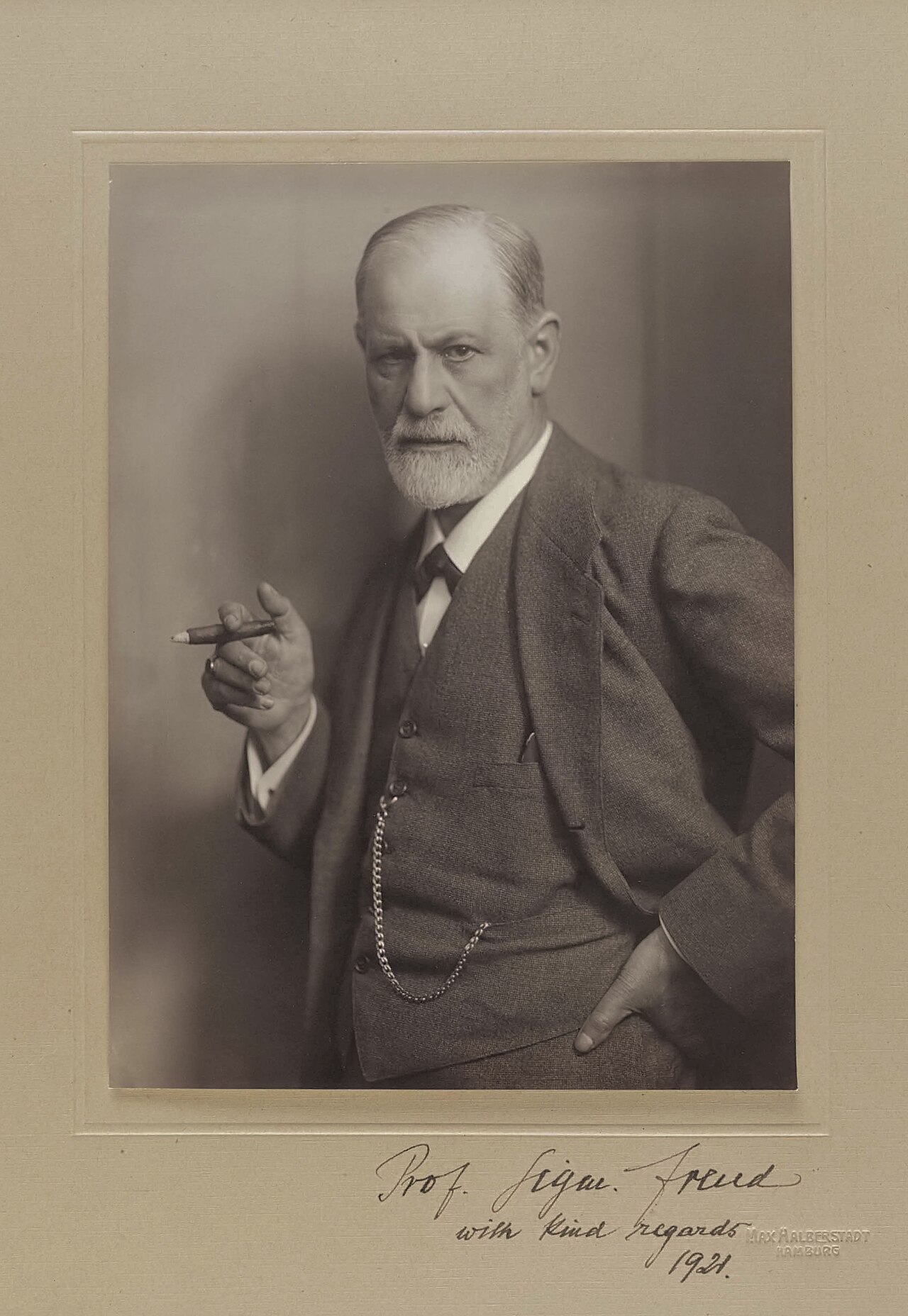 Retrato de Sigmund Freud, por Max Halberstadt, por volta de 1921.