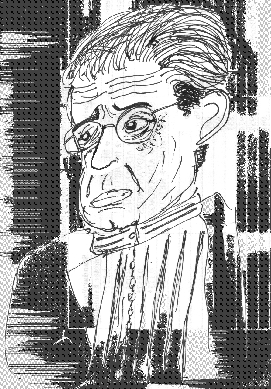 Retrato desenhado de Jacques Lacan, por Edward Drantler, 2007.